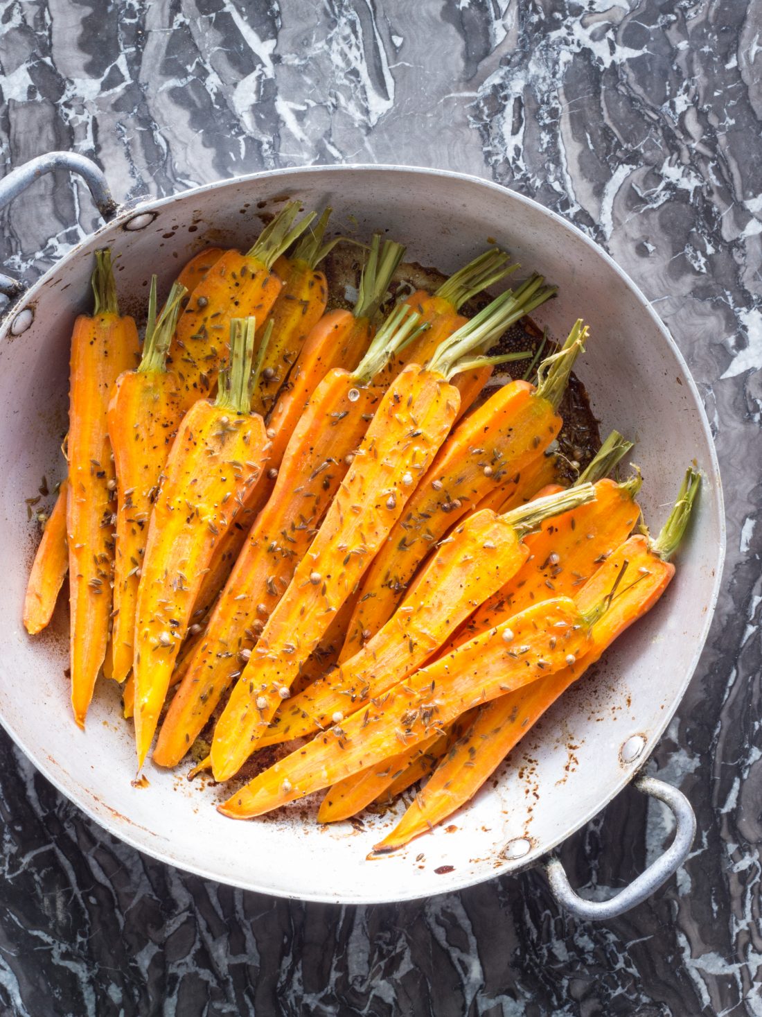 Carottes rôties au citron, cumin et coriandre